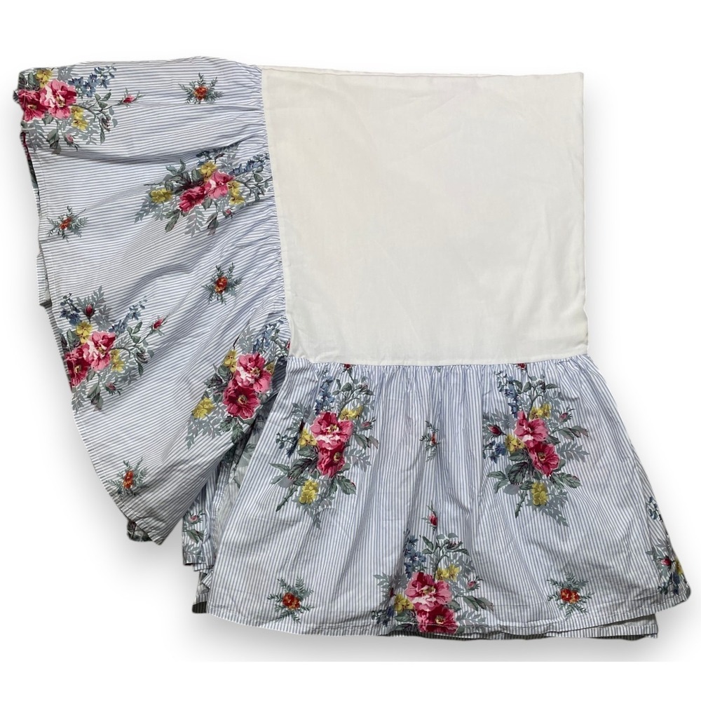 Vintage Chaps Ralph Lauren Bed Skirt Nantucket Western King Dust Ruffle Floral